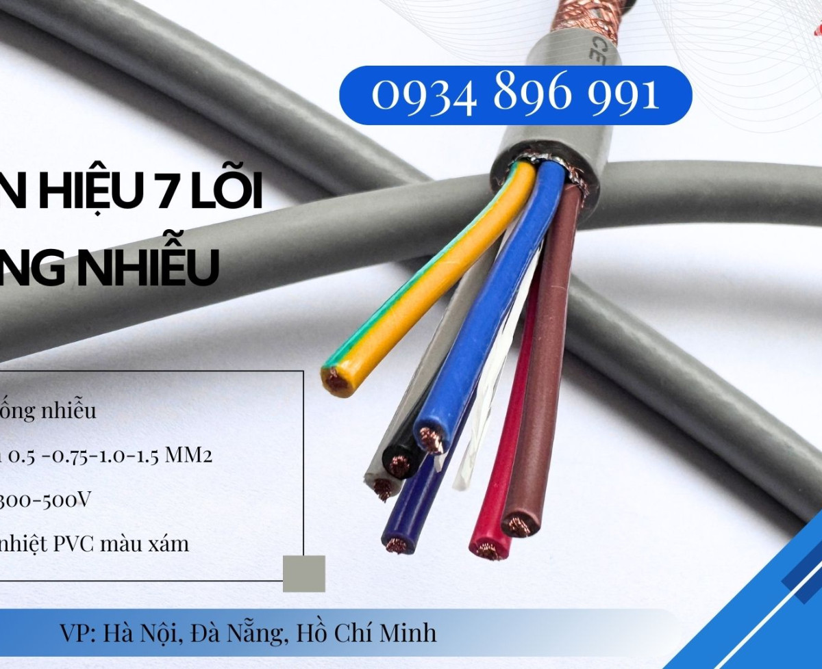 Cáp Điều Khiển 7 Lõi Công Nghiệp – Phân Phối Cần Thơ, An Giang, Kiên Giang, Đồng Tháp