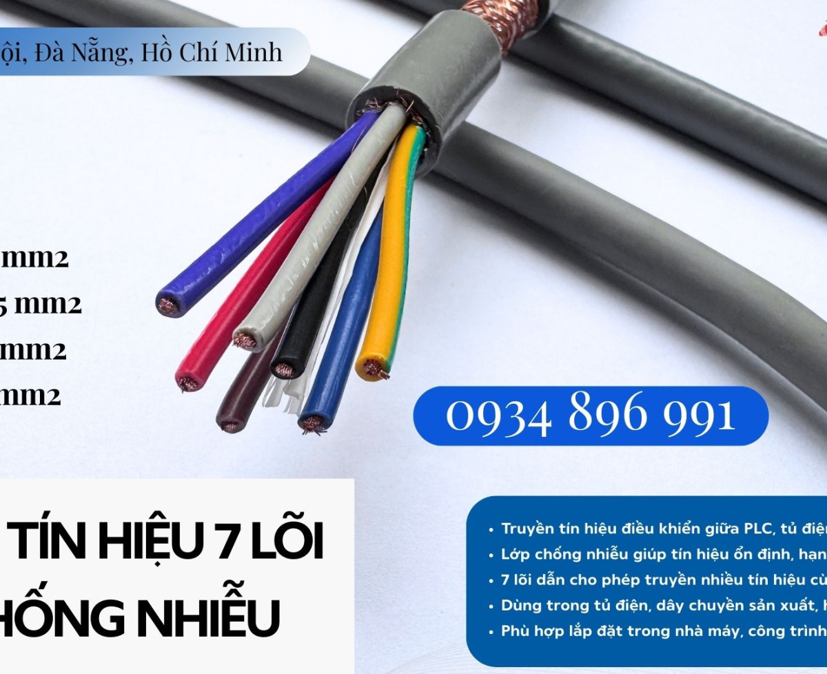 Cáp Điều Khiển 7 Lõi Công Nghiệp – Phân Phối Cần Thơ, An Giang, Kiên Giang, Đồng Tháp