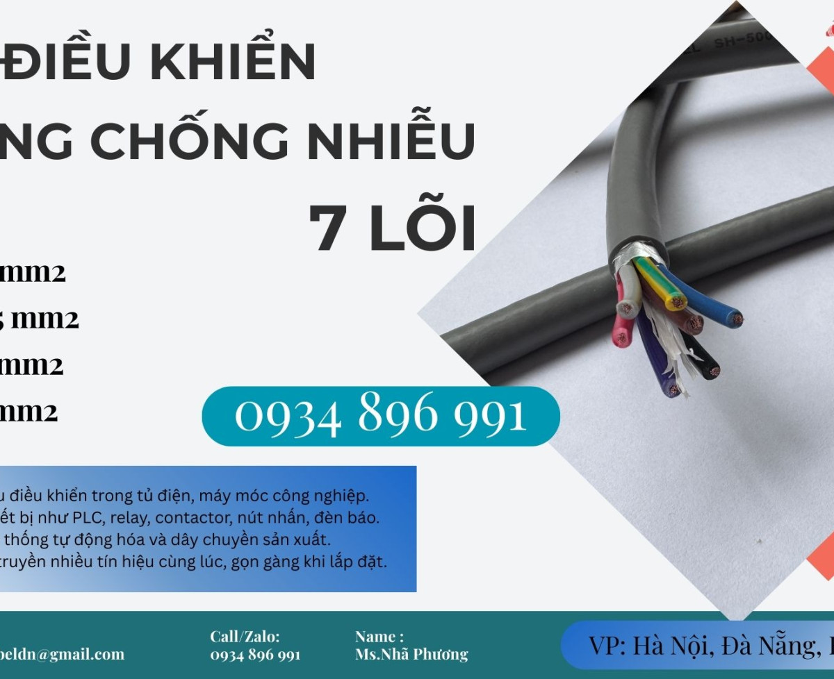 Cáp Điều Khiển 7x1.0mm² Không Chống Nhiễu – Giao Nhanh Đà Nẵng, Quảng Nam, Quảng Ngãi, Phú Yên