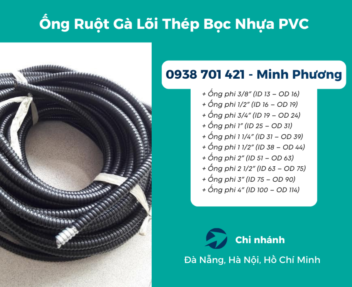 Ống Ruột Gà Lõi Thép Bọc Nhựa PVC – Linh Hoạt, Chống Cháy, Phù Hợp Mọi Công Trình