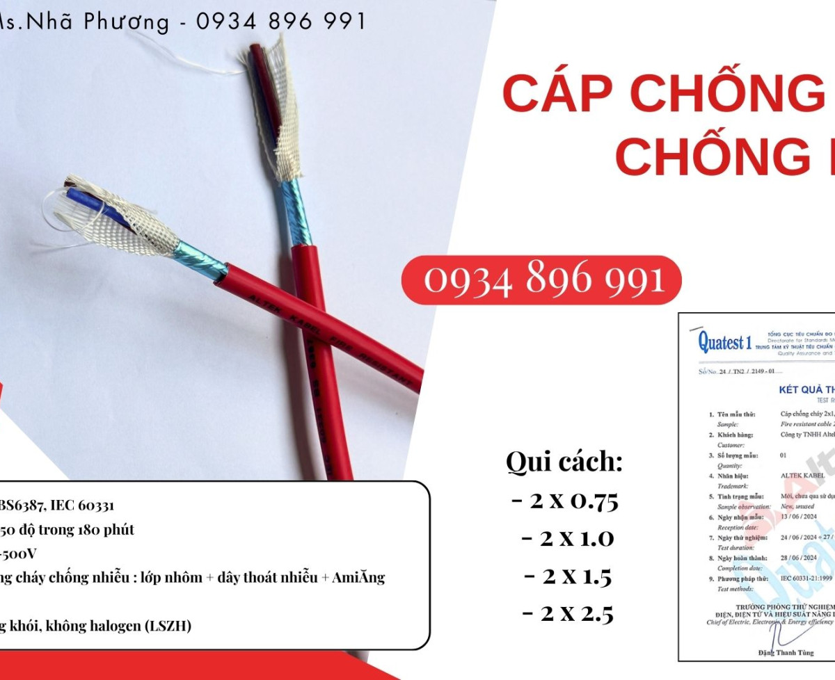 Cáp Chống Cháy Chống Nhiễu 2x0.75mm² – Giao Nhanh Hải Phòng, Quảng Ninh, Thái Bình