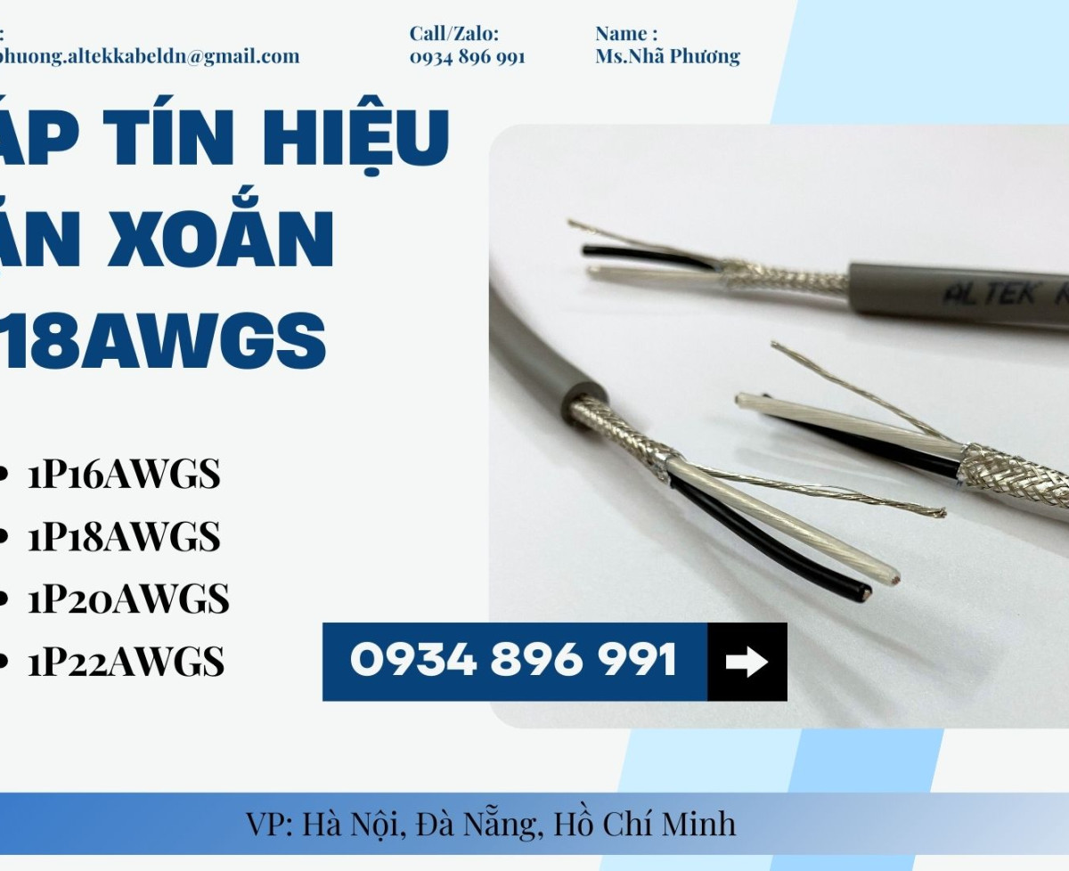 Cáp Tín Hiệu Vặn Xoắn 1 Pair 18 AWG Altek Kabel – Sẵn Kho Đà Nẵng, Hà Nội, TP.HCM | Giao Nhanh