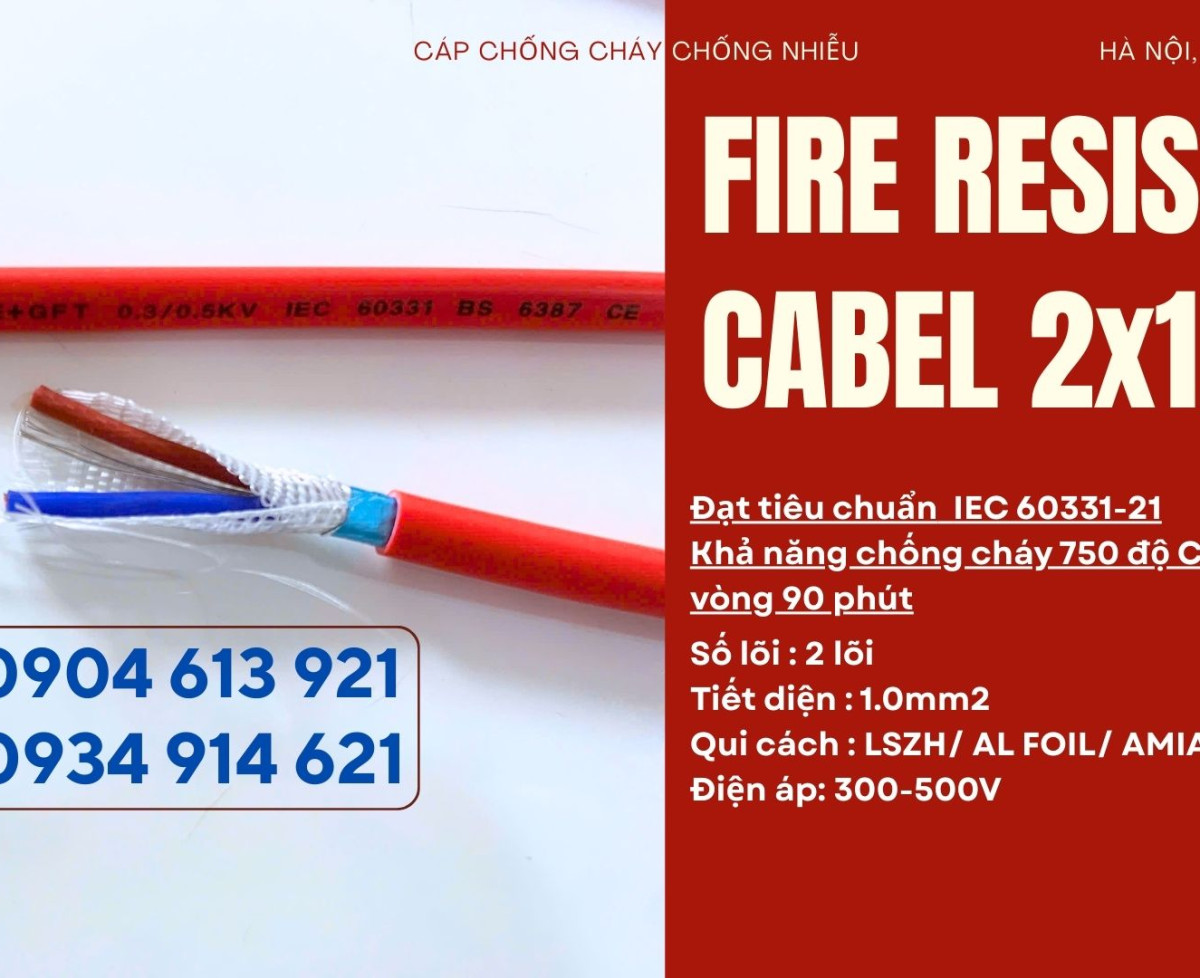Cáp tín hiệu báo cháy chống cháy chống nhiễu 2x1.5 Altek Kabel