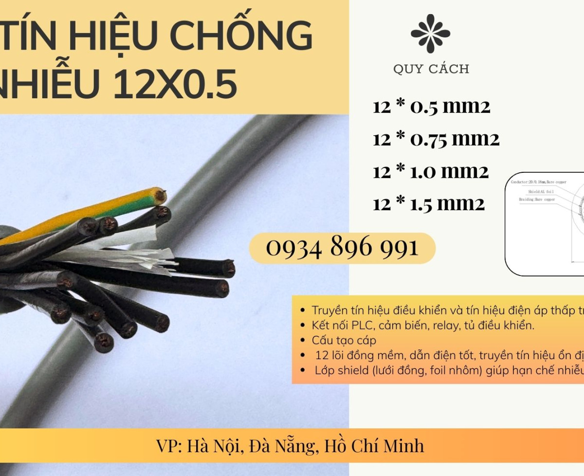 Cáp điều khiển 12 lõi Altek Kabel chống nhiễu – Cung cấp Hà Nội, Bắc Ninh, Hưng Yên, Hải Dương