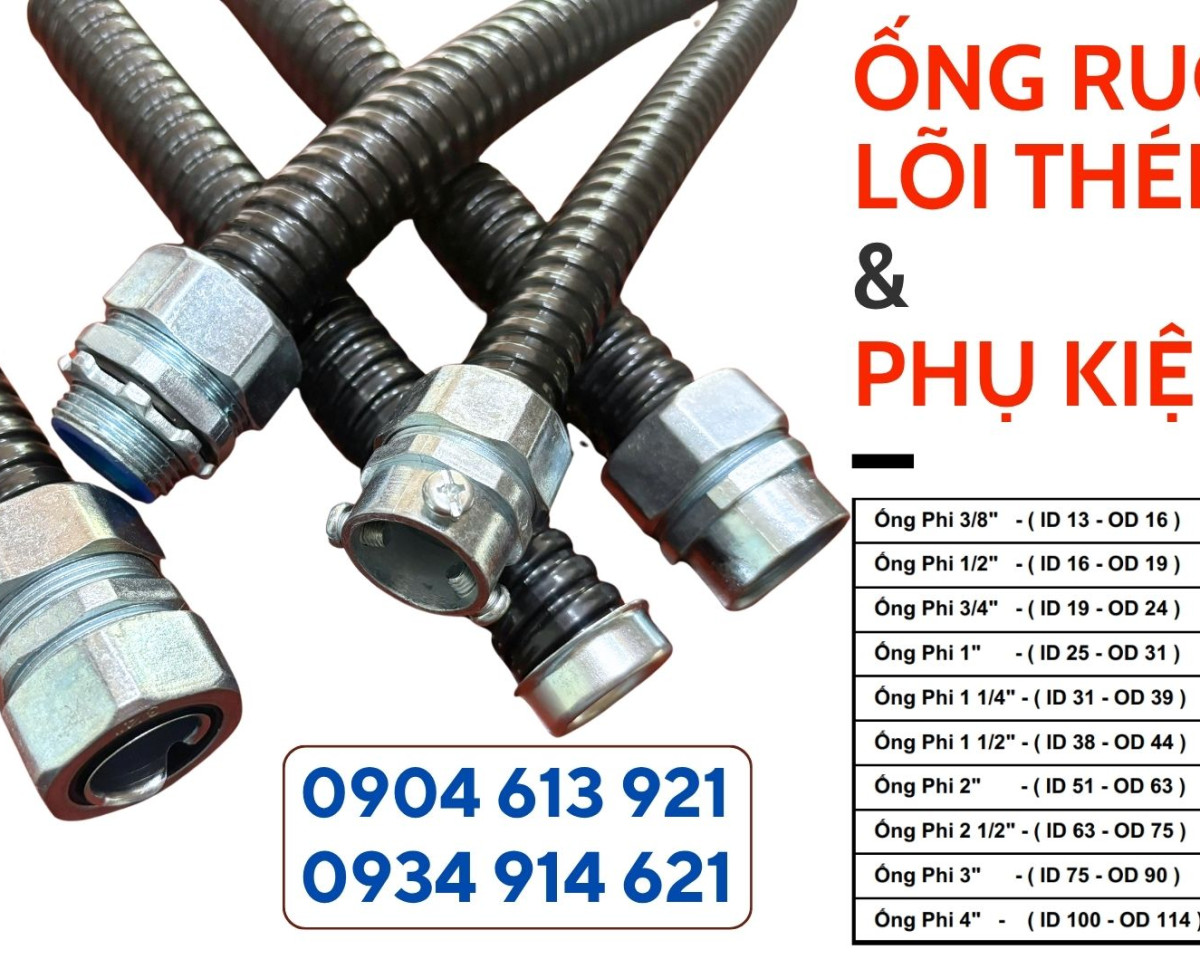 Ống ruột gà lõi thép/ ống kẽm đàn hồi và PG sắt Đà Nẵng, Huế, Quảng Trị