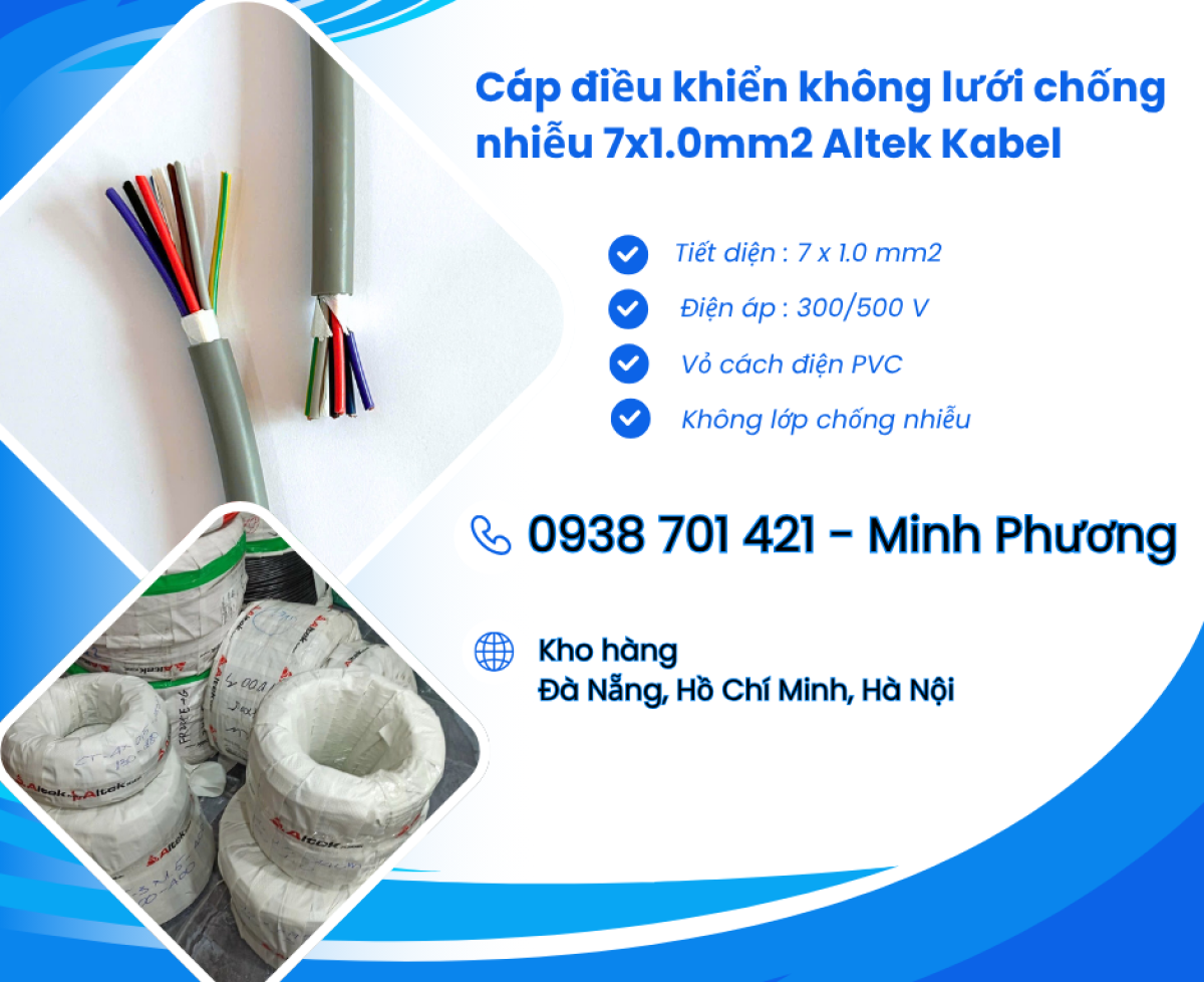Cáp điều khiển không lưới chống nhiễu CT-500 7x1.0mm2 Bình Dương, Bình Phước