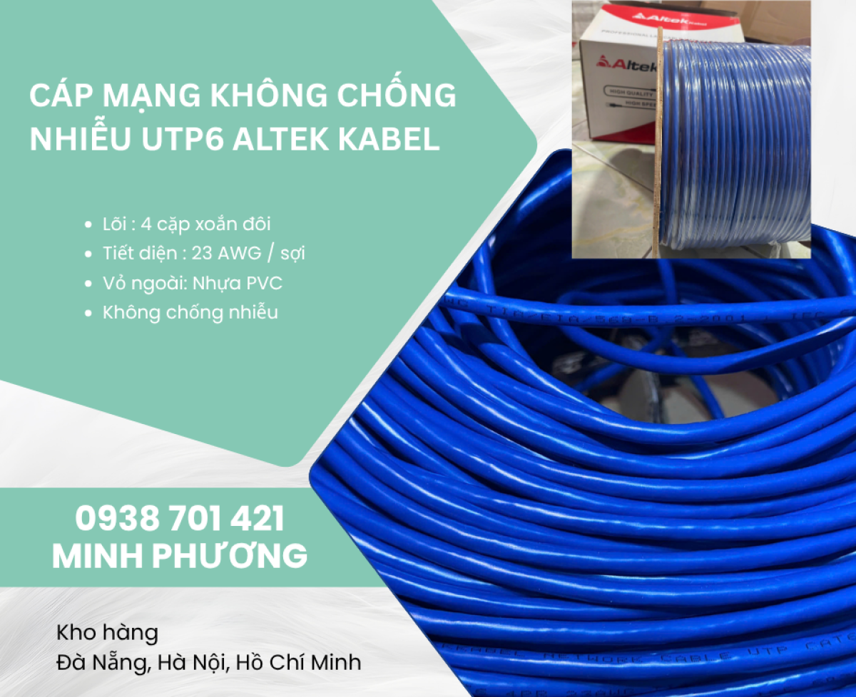 Cáp mạng không chống nhiễu UTP6 Altek Kabel – Gía tốt, hàng sẵn kho, giao toàn quốc