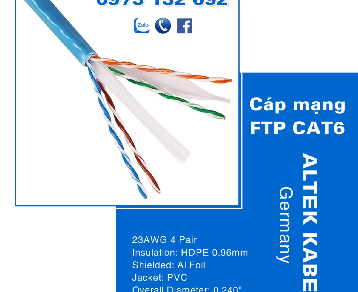 Cáp mạng UTP Cat 5E/ FPT 5, UTP 6/ FTP 6 chống nhiễu