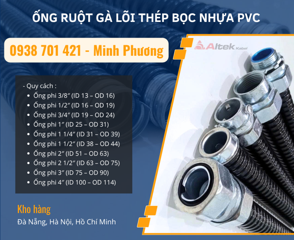 Ống Ruột Gà Lõi Thép Bọc Nhựa PVC Giá Tốt – Bền, Dẻo, Chống Nước Đà Nẵng