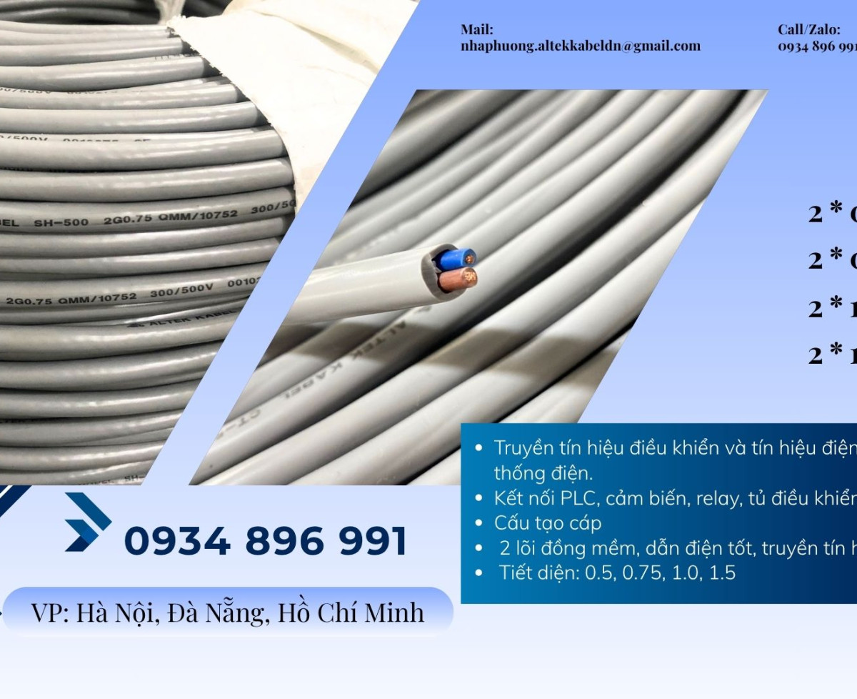 Tổng Kho Cáp Altek Kabel 0.5 - 1.5mm2 Tại Hà Nội & TP.HCM – Giao Hàng Toàn Quốc