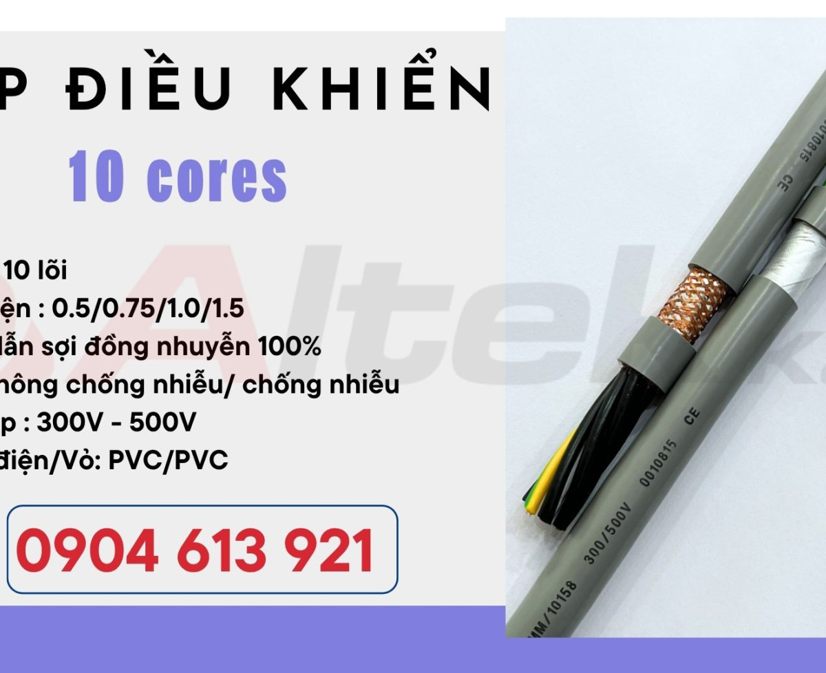 Cáp điều khiển 10x0.5/10x0.75/10x1.0/10x1.5 Altek Kabel - Hà Nội, Đà Nẵng, HCM