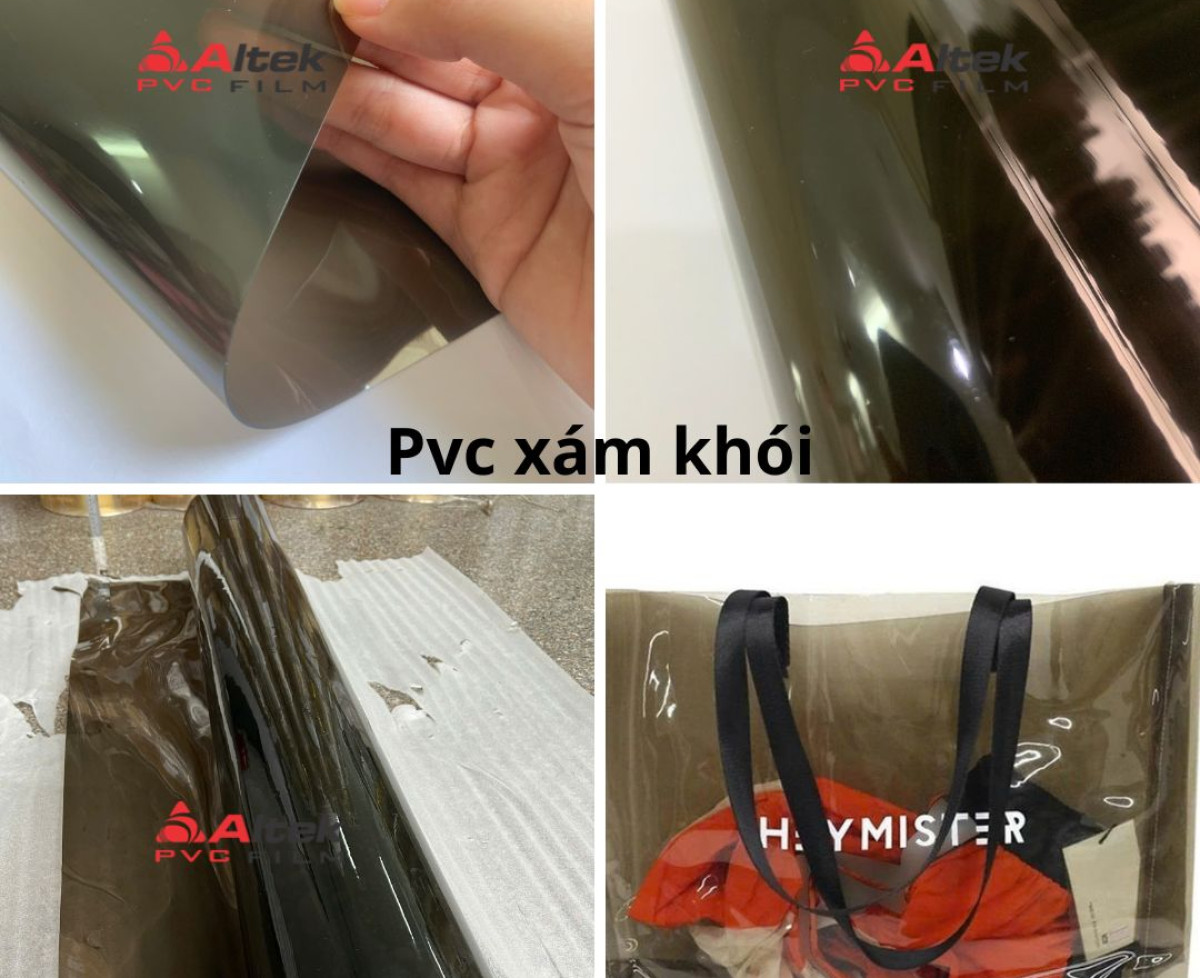 Màng nhựa pvc trong màu xám khói, 3 dem và 5 dem