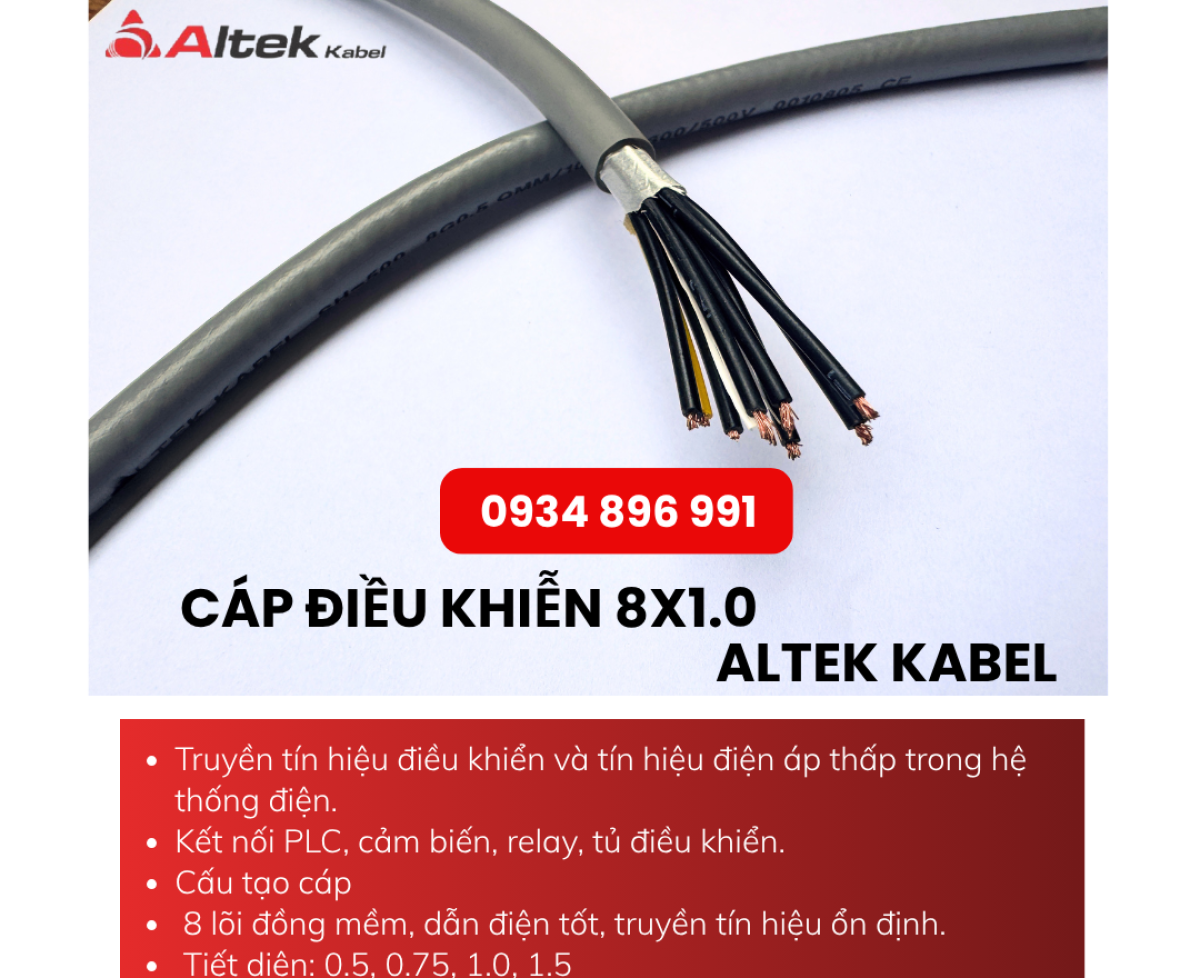 Cáp Tín Hiệu 8x1.0mm2 Không Chống Nhiễu Bình Định, Khánh Hòa, Gia Lai
