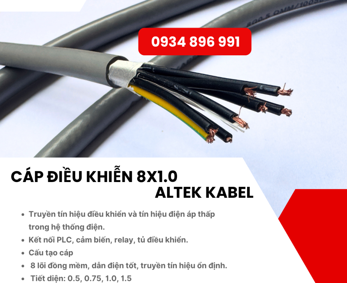 Cáp Tín Hiệu 8x1.0mm2 Không Chống Nhiễu Bình Định, Khánh Hòa, Gia Lai