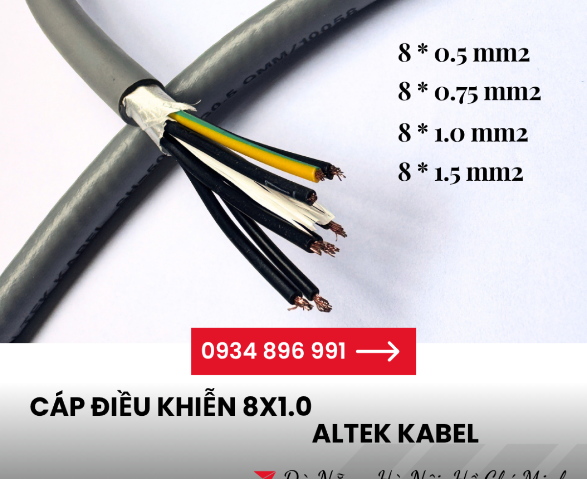 Cáp Tín Hiệu 8x1.0mm2 Không Chống Nhiễu Bình Định, Khánh Hòa, Gia Lai
