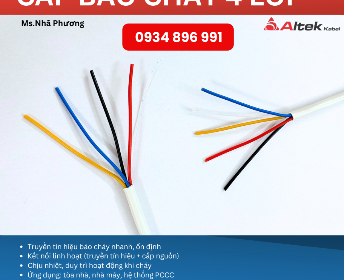 Cáp báo cháy 4 lõi tại Đà Nẵng – Sẵn hàng số lượng lớn, giao nhanh toàn quốc