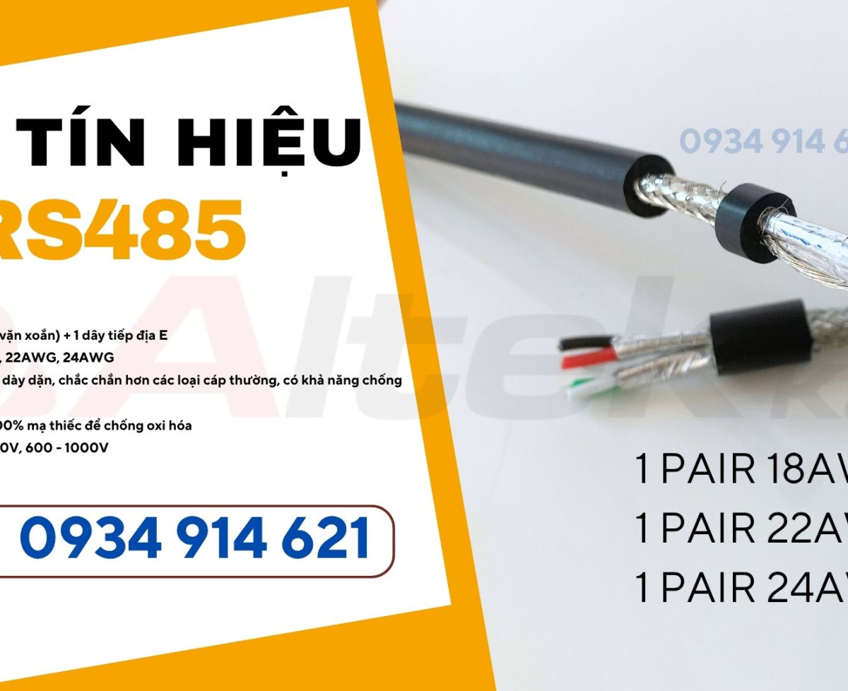 Cáp RS485 chống nhiễu 2x18AWG/2x22AWG/2x24AWG Altek Kabel