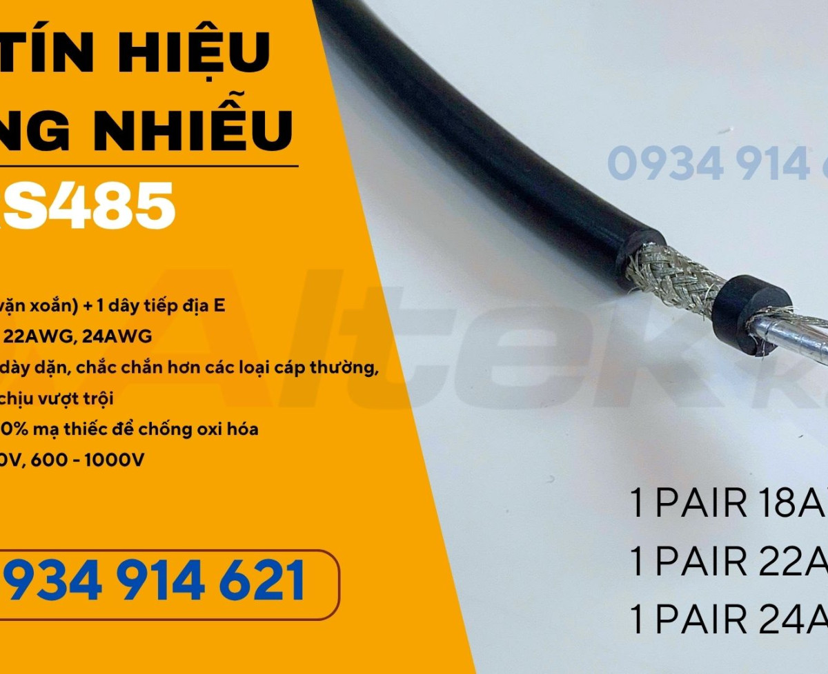 Cáp RS485 chống nhiễu 2x18AWG/2x22AWG/2x24AWG Altek Kabel