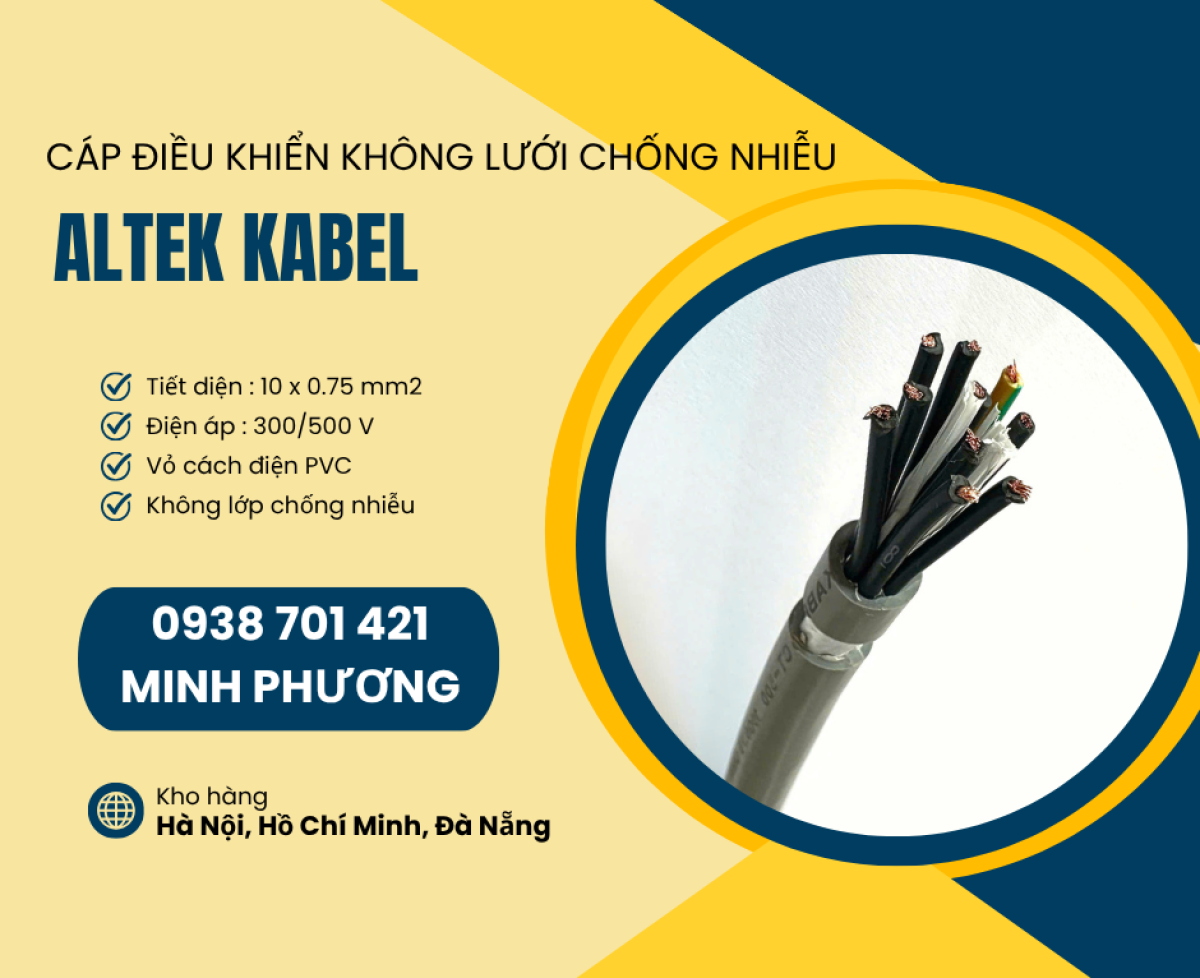 Cáp tín hiệu không lưới chống nhiễu 10x0.75mm2 có sẵn Đà Nẵng, Huế, Bình Định