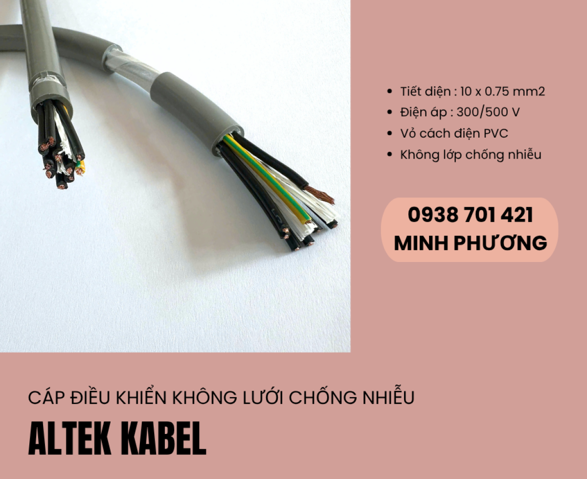 Cáp tín hiệu không lưới chống nhiễu 10x0.75mm2 có sẵn Đà Nẵng, Huế, Bình Định