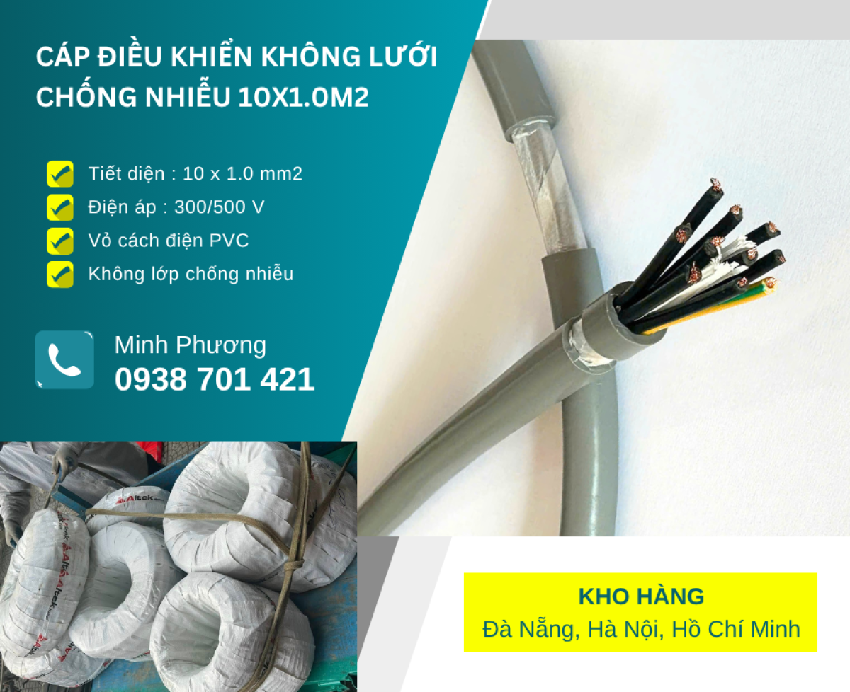 Cáp tín hiệu không lưới 10x1.0mm2 Altek Kabel phân phối Đà Nẵng, Hà Nội, Huế