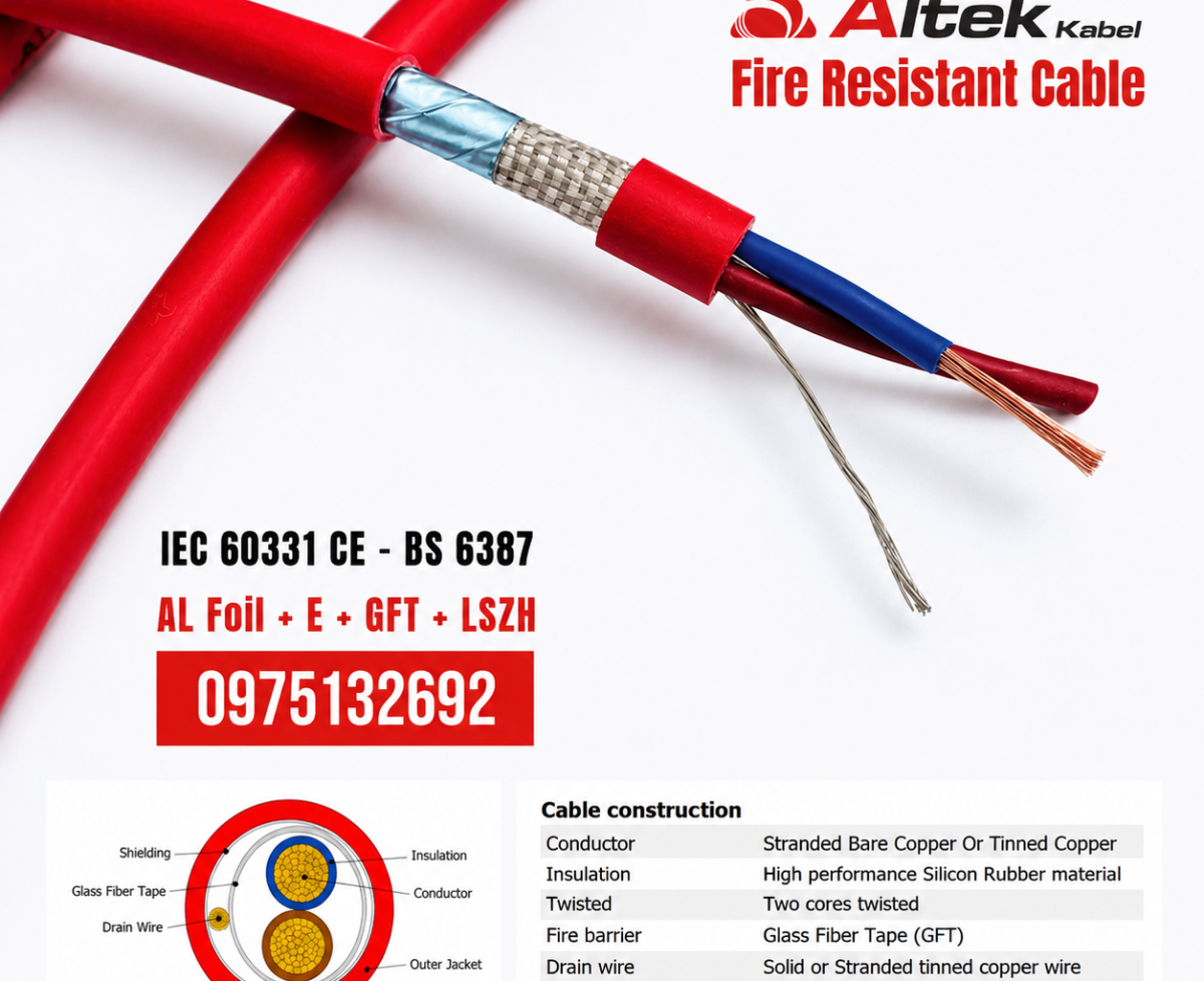 Cáp chống cháy chống nhiễu Altek – an toàn cho hệ thống PCCC