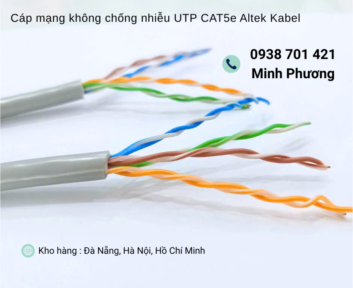 Cáp mạng không chống nhiễu UTP CAT5e giá tốt cho camera và internet