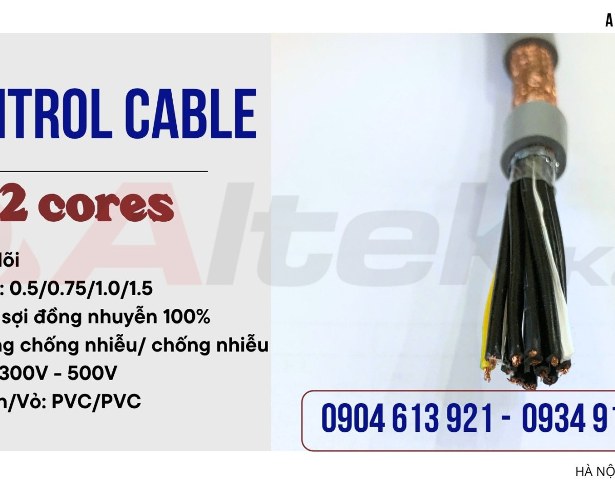 Cáp điều khiển 120.5/12x0.75/12x1.0/12x15 Altek Kabel CT -500 SH -500