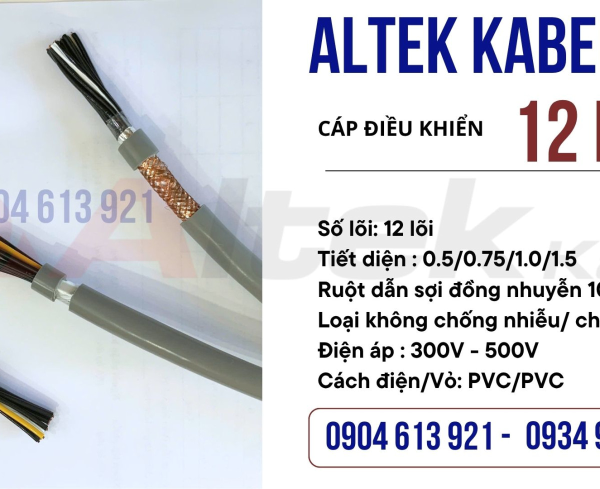 Cáp điều khiển 120.5/12x0.75/12x1.0/12x15 Altek Kabel CT -500 SH -500