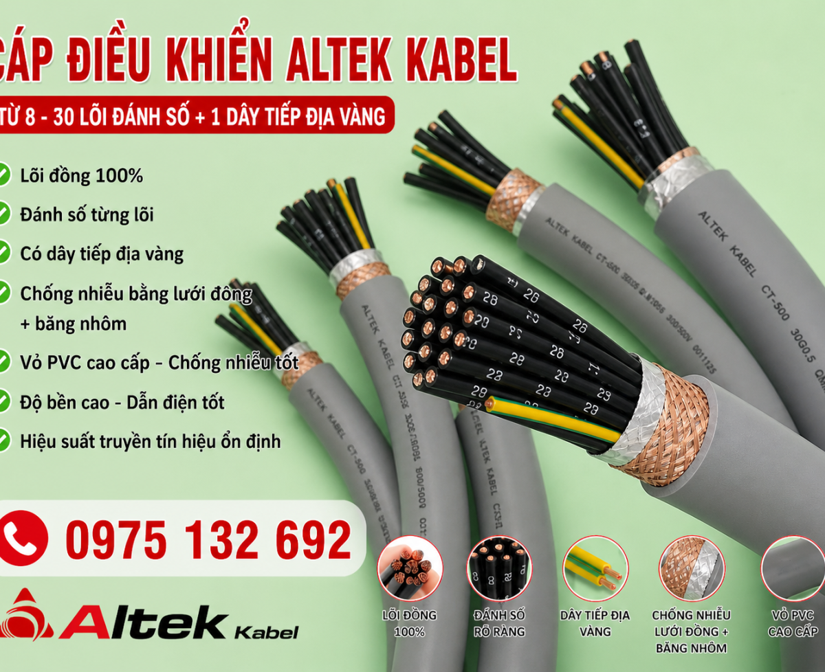 Cáp điều khiển Altek – ổn định mọi hệ thống