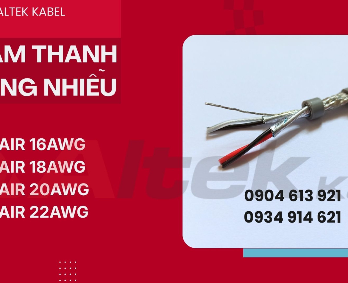 Cáp tín hiệu âm thanh xoắn chống nhiễu 16AWG/18AWG/20AWG/22AWG