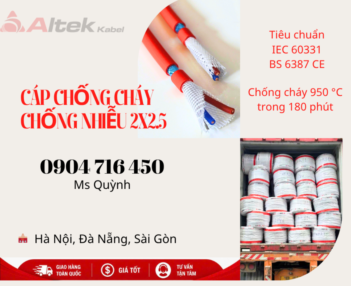 Cáp Chống Cháy Chống Nhiễu Altek Kabel Giá Tốt Dùng Cho Hệ Thống Báo Cháy