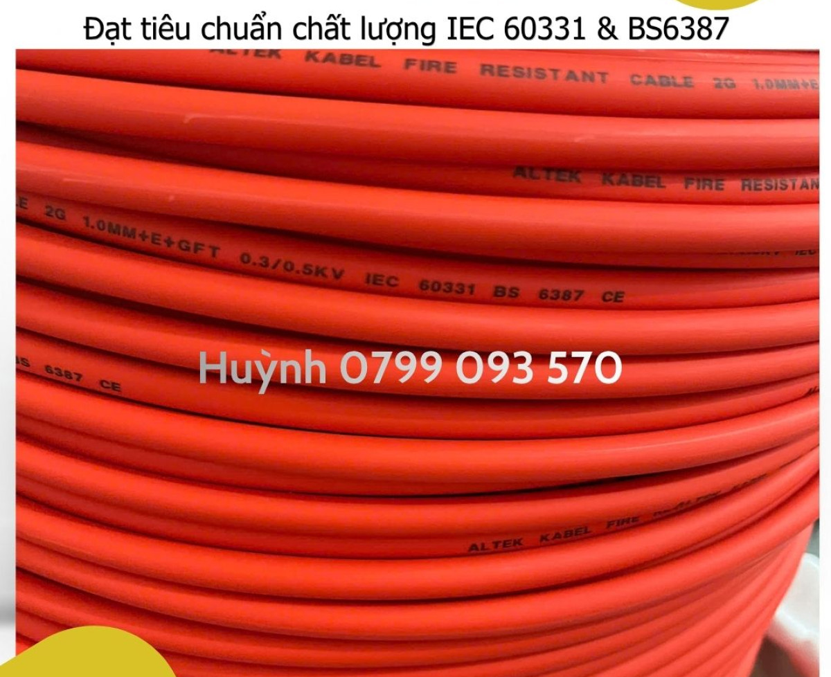 Giá bán cáp chống cháy 2 x 1.0 - tiêu chuẩn BS6387