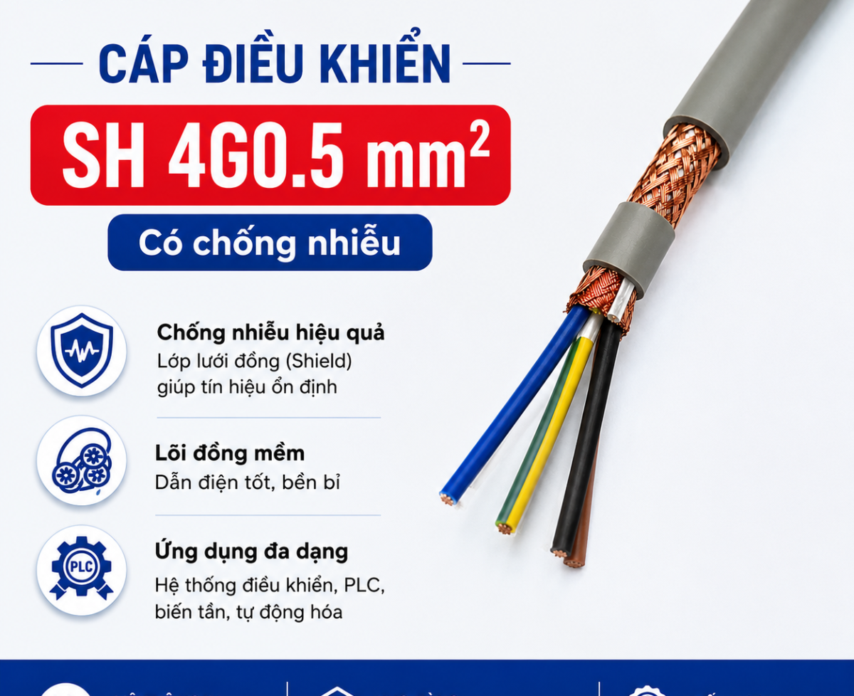 Cáp điều khiển chống nhiễu Altek Kabel SH 4G0.5 mm²