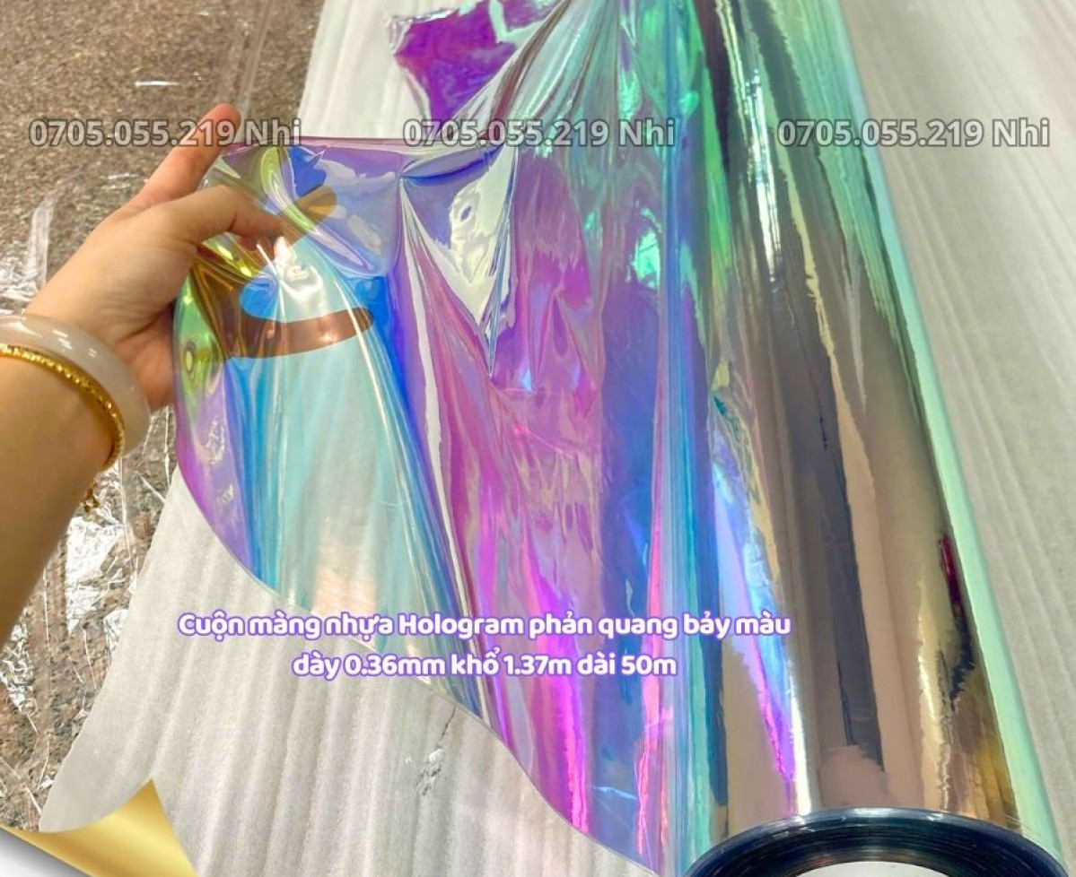 Kiếng nhựa hologram ánh kim tuyến 7 màu
