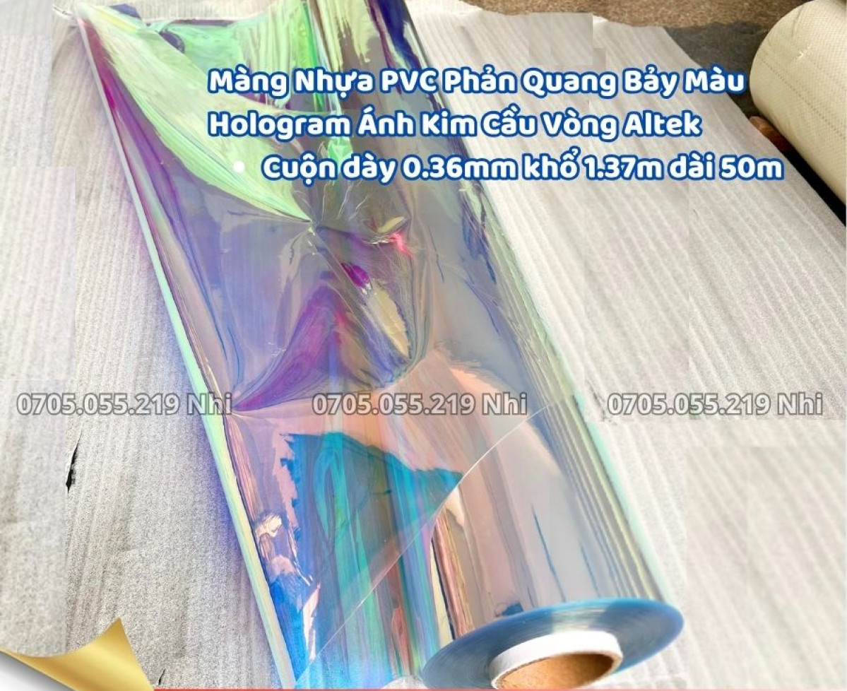Kiếng nhựa hologram ánh kim tuyến 7 màu