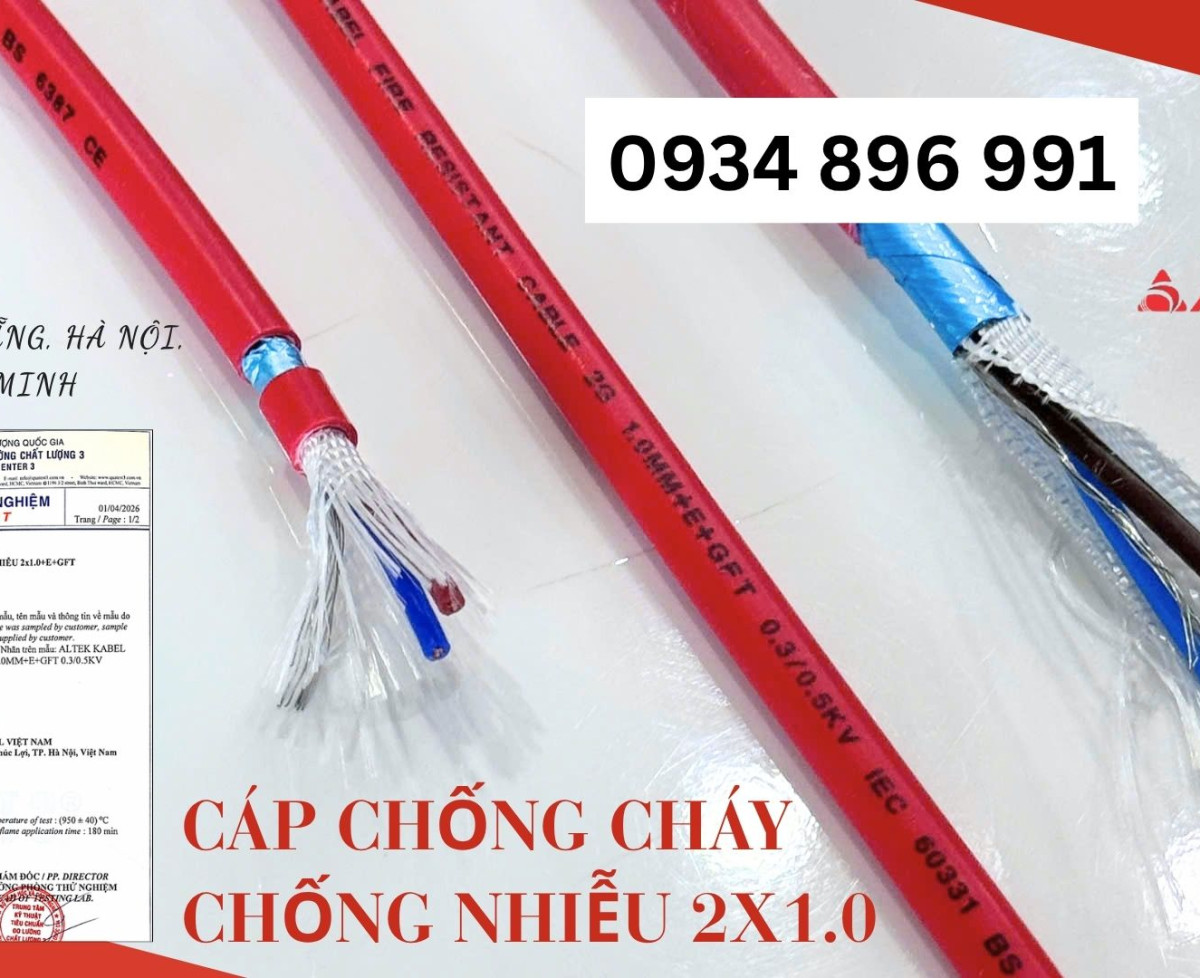 Cáp chống cháy chống nhiễu 2 lõi 0.75mm²/1.0mm²/1.5mm²/ 2.5mm² có sẵn, giao ngay tại Đà Nẵng, Quảng Nam.