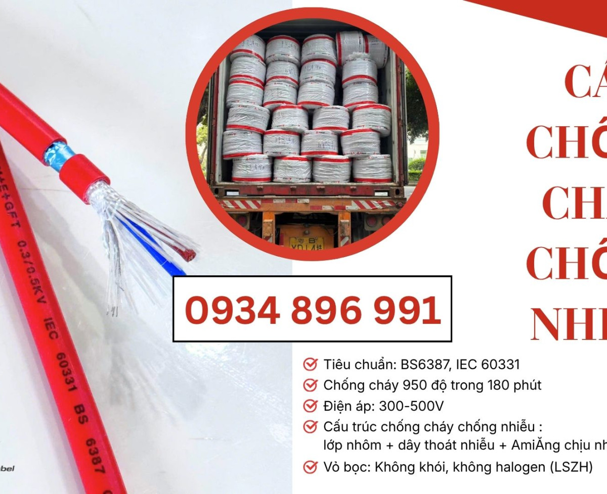 Cáp chống cháy chống nhiễu 2 lõi 0.75mm²/1.0mm²/1.5mm²/ 2.5mm² có sẵn, giao ngay tại Đà Nẵng, Quảng Nam.