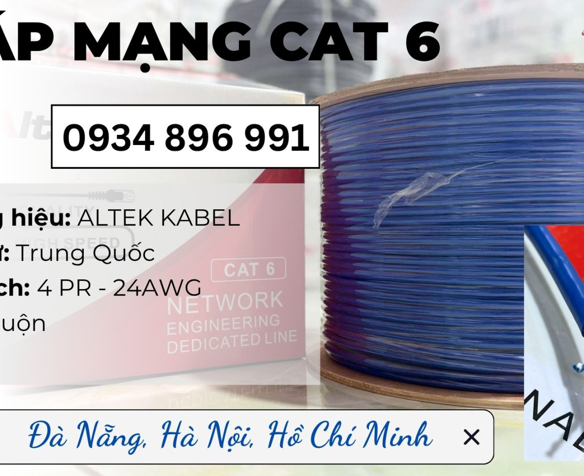 Cáp Altek Kabel Cat6 23AWG – Phân Phối tại HCM, Long An, Cần Thơ