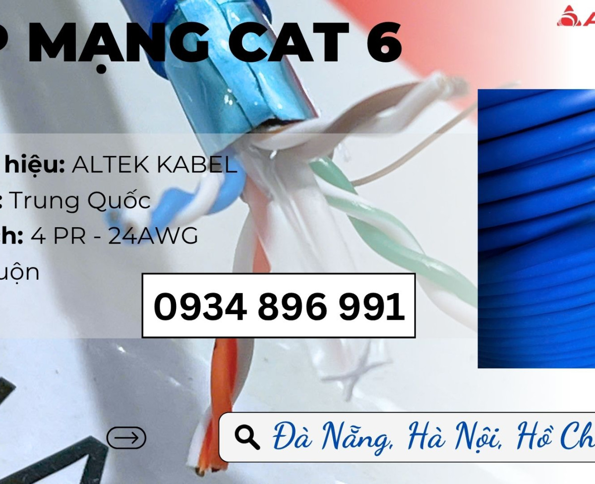Cáp Altek Kabel Cat6 23AWG – Phân Phối tại HCM, Long An, Cần Thơ