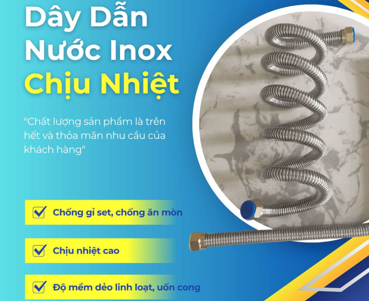 Dây dẫn nước inox 304 chống rò rỉ – giải pháp cấp nước an toàn