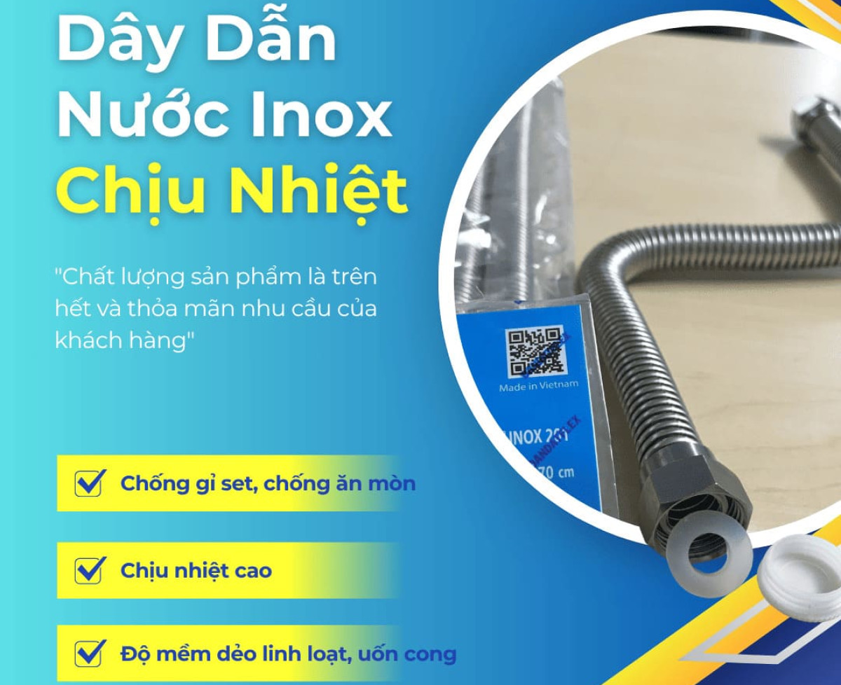 Dây dẫn nước inox 304 chống rò rỉ – giải pháp cấp nước an toàn