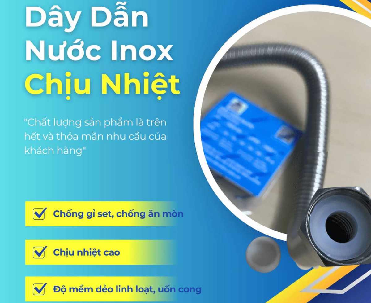 Dây dẫn nước inox 304 chống rò rỉ – giải pháp cấp nước an toàn