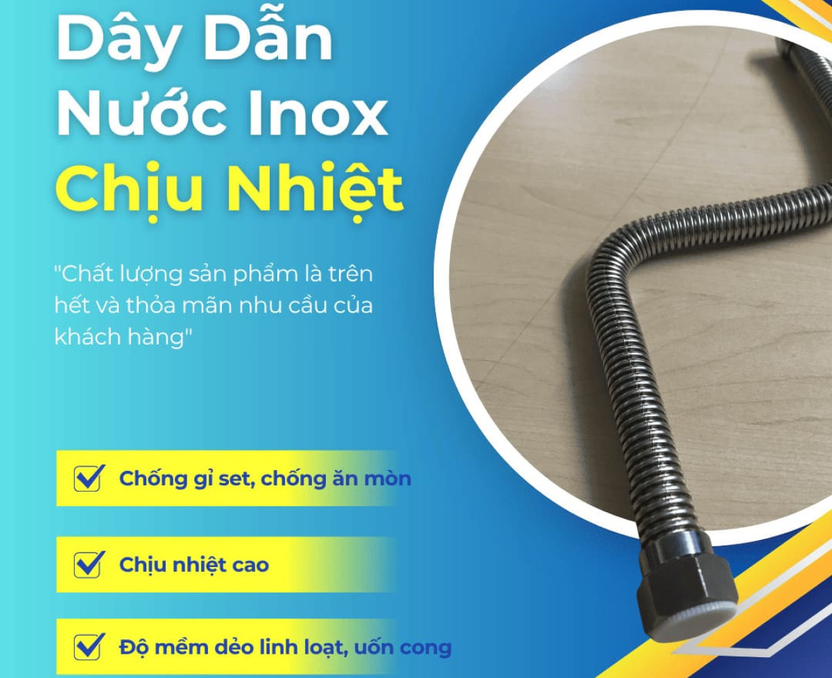 Dây dẫn nước inox 304 chống rò rỉ – giải pháp cấp nước an toàn