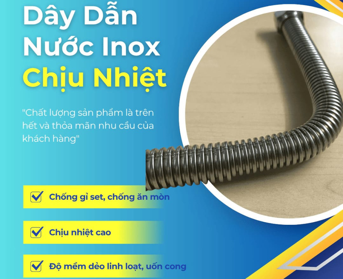 Dây dẫn nước inox 304 chống rò rỉ – giải pháp cấp nước an toàn