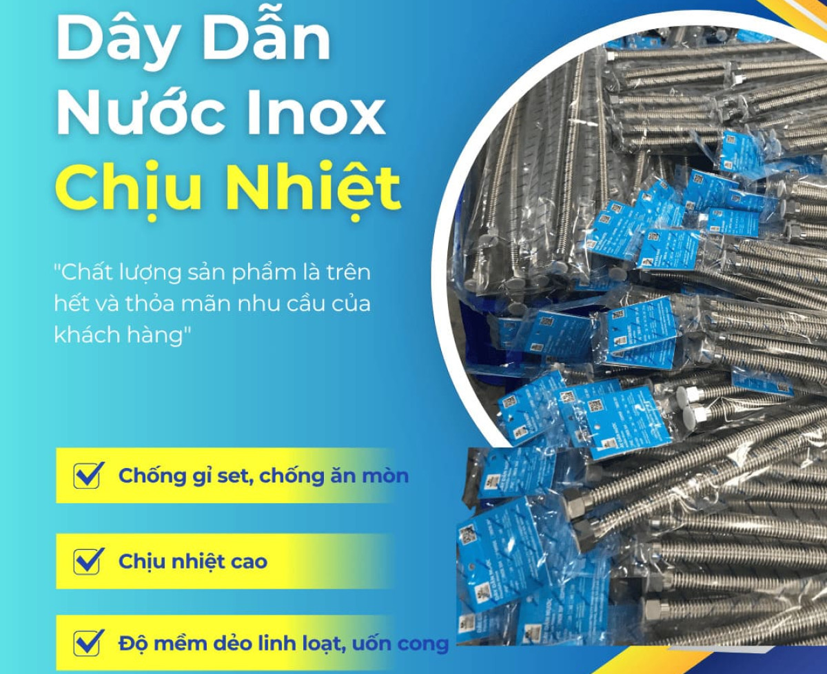 Dây dẫn nước inox 304 chống rò rỉ – giải pháp cấp nước an toàn