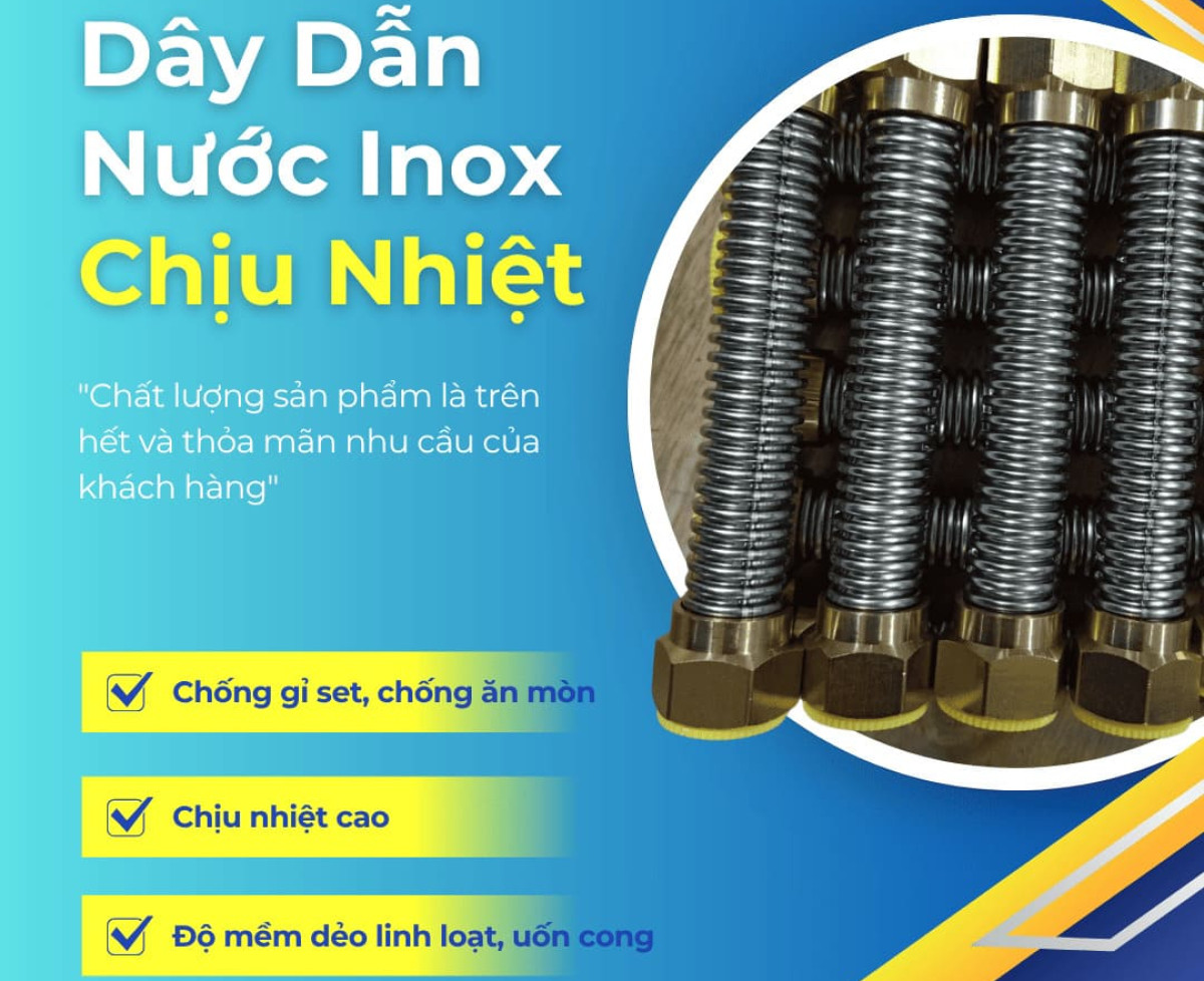 Dây dẫn nước inox 304 chống rò rỉ – giải pháp cấp nước an toàn