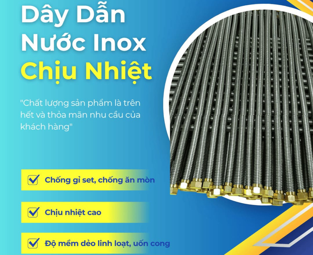 Dây dẫn nước inox 304 chống rò rỉ – giải pháp cấp nước an toàn