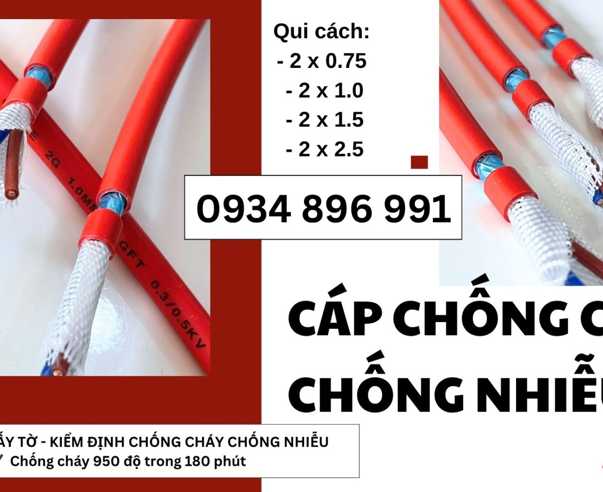 Dây Cáp Chống Cháy Chống Nhiễu 2x1.0mm² Giao Hàng Toàn Quốc Đến HCM, Bình Thuận