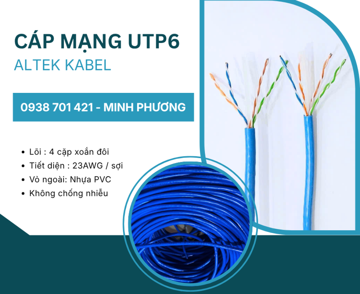 Cáp mạng UTP Cat6 – Giải pháp kết nối mạng tốc độ cao Quảng Ngãi, Bình Định, Huế